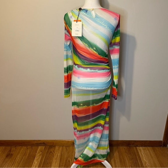 SIEDRES Hera Watercolor Striped Sheer Maxi Dress - Picture 8 of 9